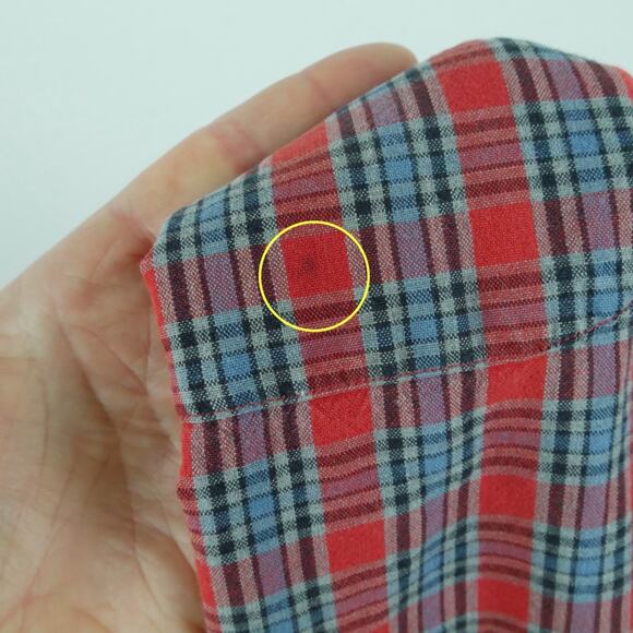 Vintage Abercrombie & Fitch XL Button Down Shirt 90s Red Plaid Oversized Preppy - Picture 9 of 9